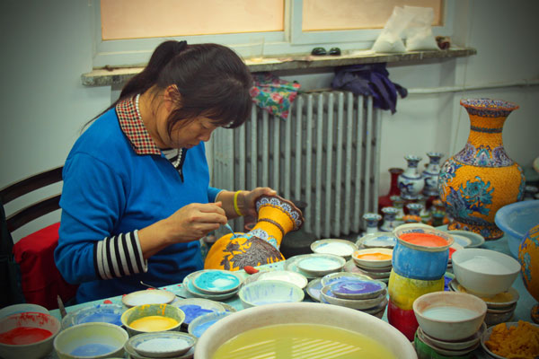 Produkcja chińskiej porcelany.